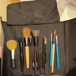 Makeup brushes and to go bag